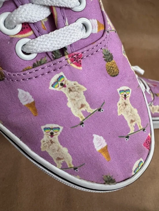 Vans Unisex Purple Pool Vibes Dog on Skateboard Sneakers. US M7/W8.5 - Picture 8 of 8